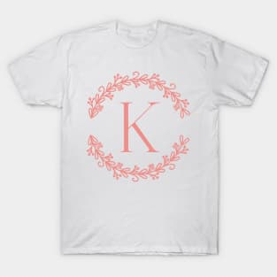 Pink Monogram- Letter K T-Shirt